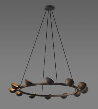 Jonathan Browning Brass Avion Circular Chandelier for Living Room