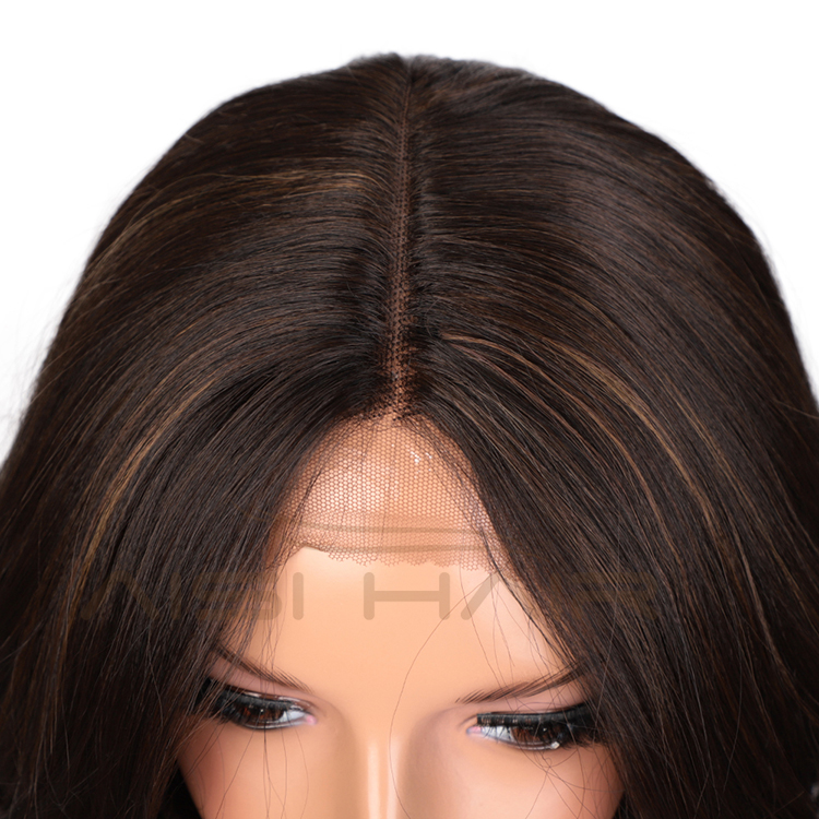 Aisi Hair 24 Inch Long Wavy Mixed Brown Wig Body Wave Swiss Lace Wig Middle Part Cheap  Lace Front Wigs For Black Women