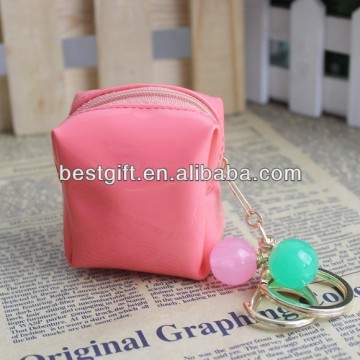 coin purse with key ring, 6cm coin case, small coin bag with key ring