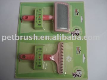 Pet rake brush self cleaning dog grooming brush