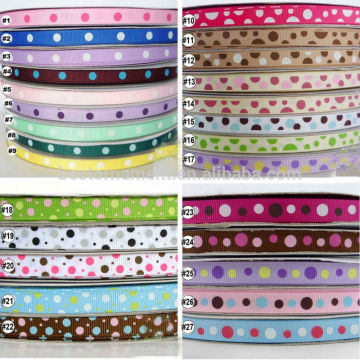 Mixed colors design dots grosgrain ribbon