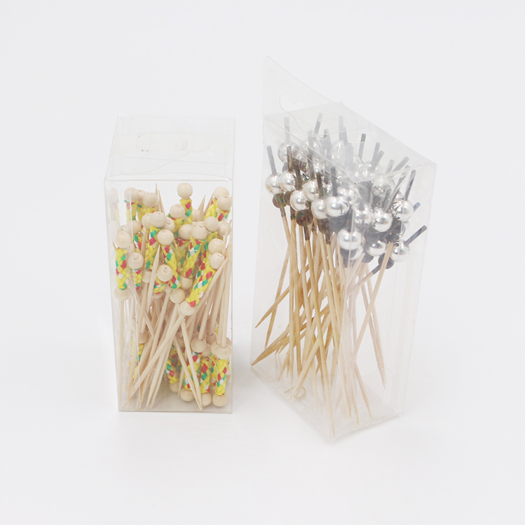 2020 handmade mini gold ball disposable bamboo cocktail picks