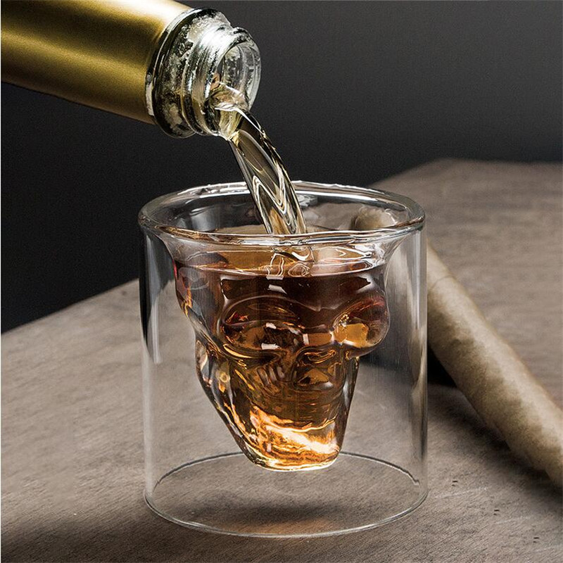 Vintage Unique Skull Custom Insulated Unbreakable Stemless Tumbler Wine Glass Box Packaging