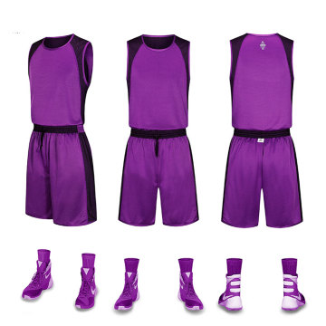 Uniformes de equipo cortos atléticos de jersey de baloncesto reversible