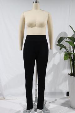 Black Slim Stretch Pants For Lady