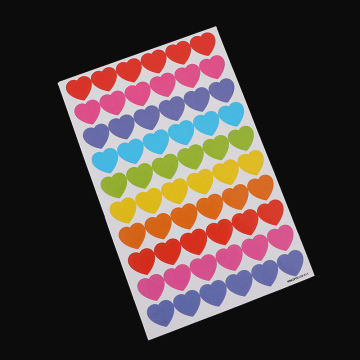 Customizable Adhesive Cartoon Heart Labels for Teachers and Students