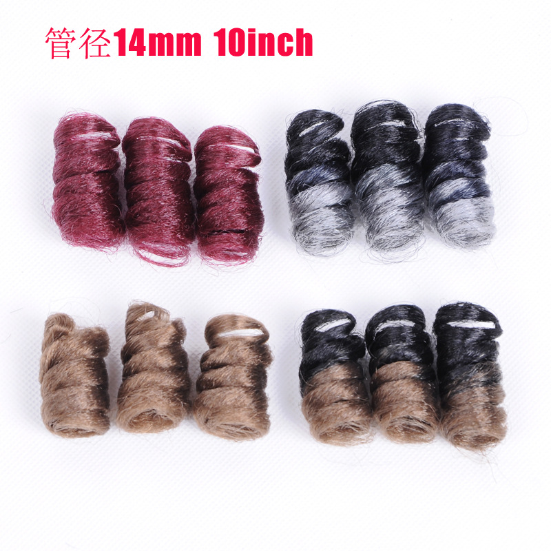 Hot sell wholesale cheap saniny curl crochet hair Wig Lady Curl Wand curl 10inch screw roll