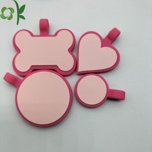 Silicone Bone Design Heart Design Pet Tags