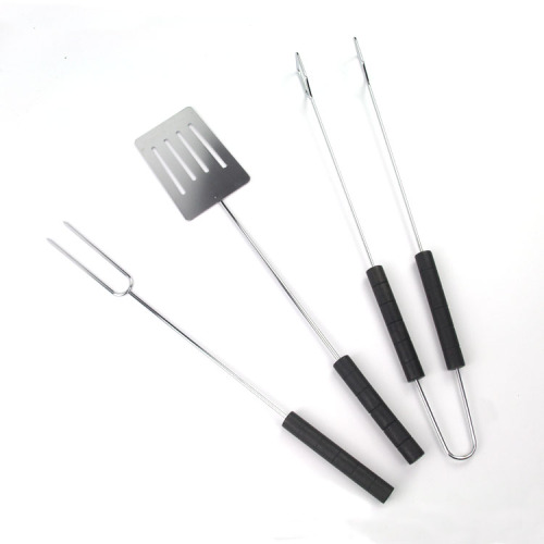 3pcs promotional chrome plated bbq tools set