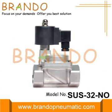 Válvula solenoide de acero inoxidable de 1 1/4 &#39;&#39; normalmente abierta