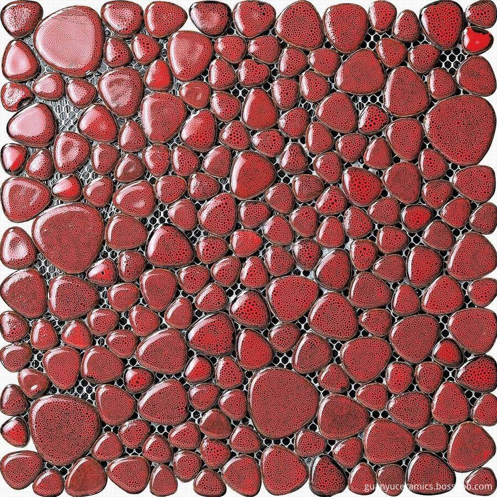 Pure Red Glazed Transforming Mosaic