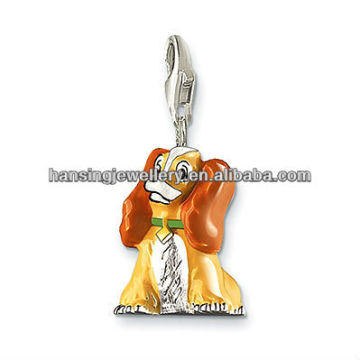 Lovely enameled quiet dog pendant
