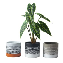 Modern Round Cement Flower Pot for Home Decor