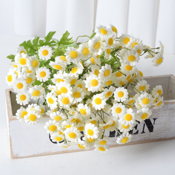 Small Silk Flower Bouquet: Daisies, Chamomile, and Dutch Chrysanthemums for Home Decoration