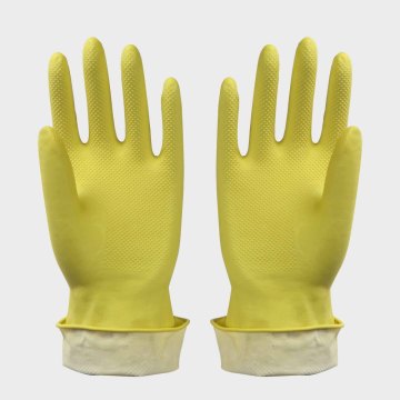 spray flock lined household latex gloves