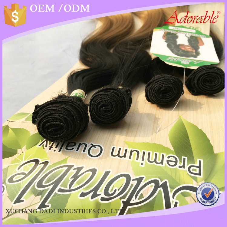 heat resistant fiber synthetic hair extension mixed two tone hair bundles Brazilian body wave 4pcs T1b27 free closure