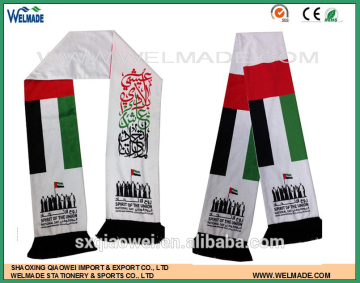 high quality of UAE national day scarf, UAE flags print scarf, cheap scarvise