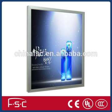 Led christmas fabric light box with aluminum snap open frames