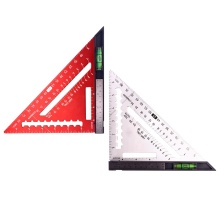 Triangular Ruler with Removable Square Metric Alloy Triangle Ruler Angle Protractor Measurement Tool with Spirit Level