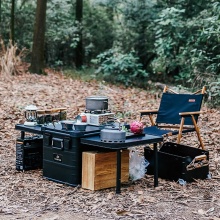 ROCKBROOK 84L Aluminium Camping Kitchen: Foldable Storage Boxes