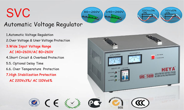 SVC 1500VA Servo Motor Control Automatic Voltage Regulator / Stabilizer