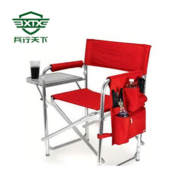 A red foldable command chair