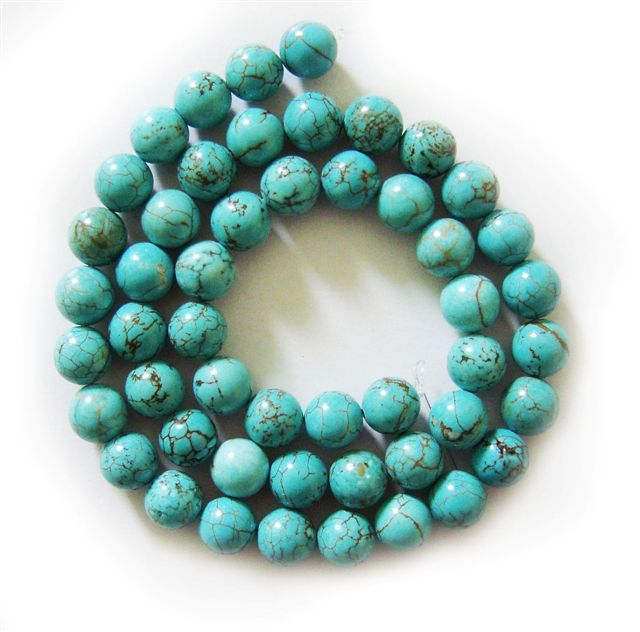 Perles rondes Turquoise 7MM