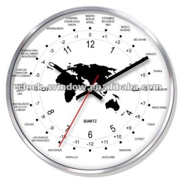 12" Map Time Zone Wall Clock