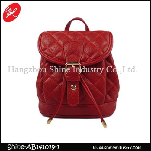 quilting red mochila/ladies backpack/schoolbag