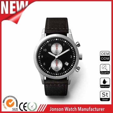 fancy promotional watch brand logos leather strap business wrist watch