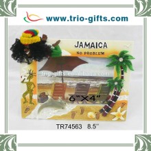 Polyresin Jamaica rasta picture frame with palm tree decorative