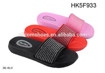 Various Colorful PVC Lady Upper Slide Sandals Custom Upper Lady Slippers