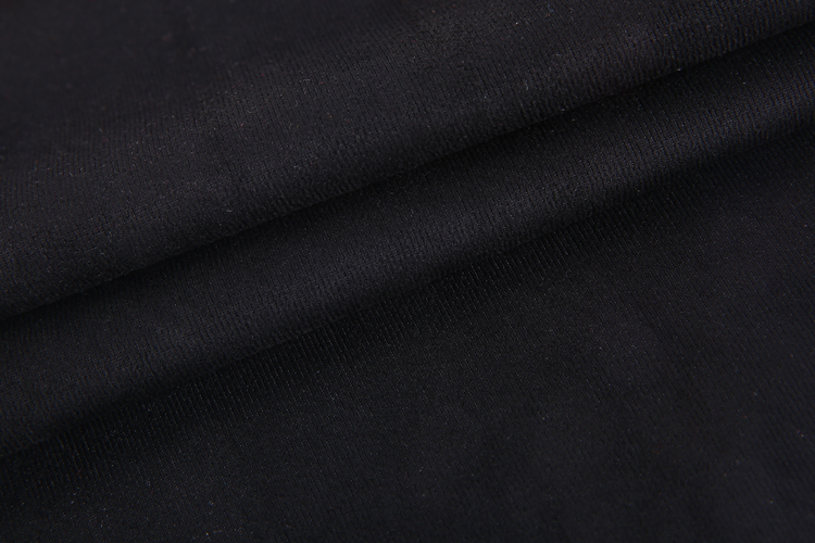 Polyester spandex faux stretch micro suede leather fabric black