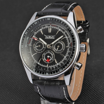 Mens Automatic Movement Fashion Leather Strap Watches