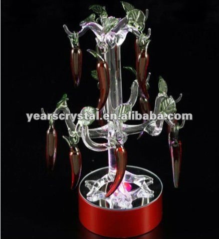 Yiwu Years crystal plant with light base for wedding decorations(R-0925