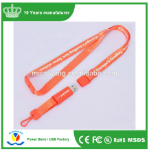 cheap bulk lanyard neck strap usb flash drive for promotion