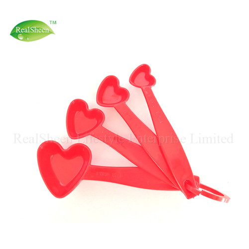 4 Piece Heart Shaped Measuring Spoons Set