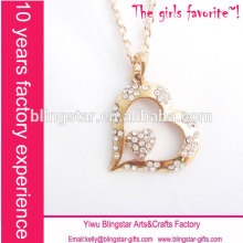 crystal heart alloy necklace