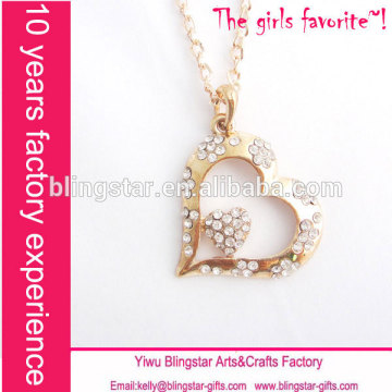 crystal heart alloy necklace
