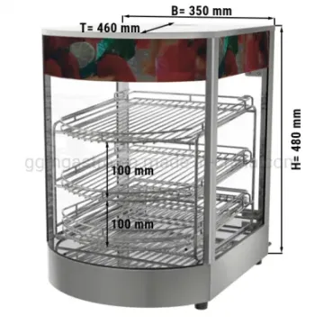 2023 New Design Food Warmer Tray Glass Insulation Cabinet Pie Heating Cake Heating Display Case