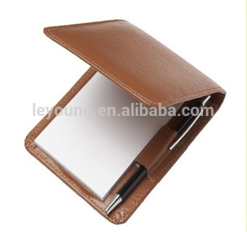 Brown Smart Leather Pocket Notebook With Pen Holder