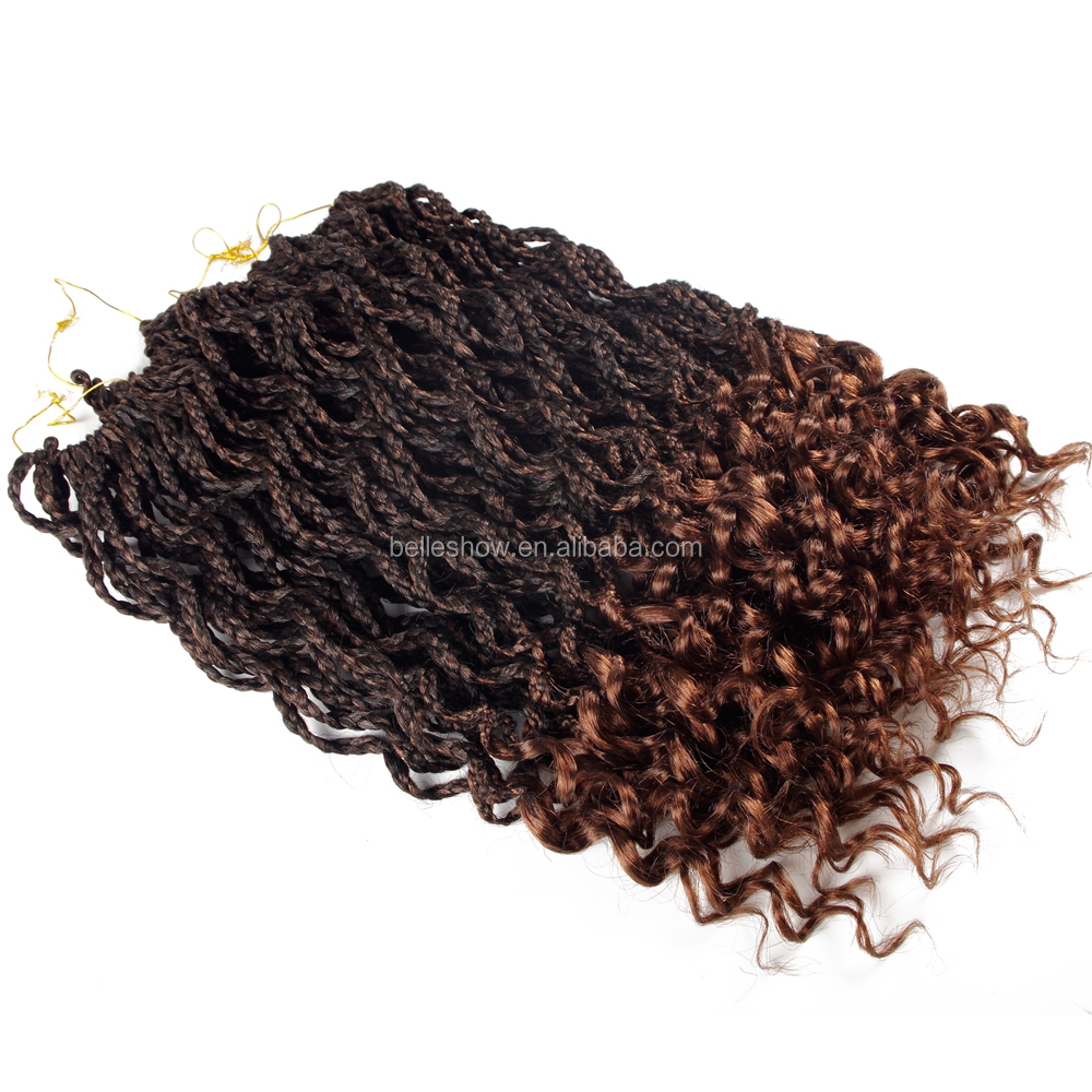 Hot sell 24 Strands 18 Senegalese Curly Twist synthetic afro kinky hair box braids crochet hair extension wholesale