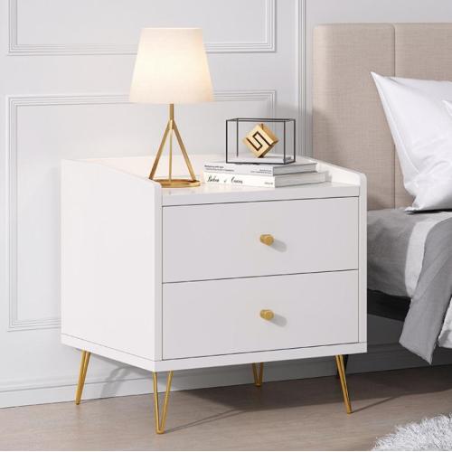 Modern Bedroom Bedside Table Wrought Iron Storage Cabinet