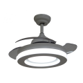 42-inch Grey Retractable Ceiling Fan with LED Light