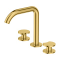 Brass mixer tap gold 3-hole basin mixer faucet