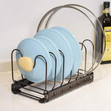 Abjustable Kitchen Pot Organizer Metal Rack