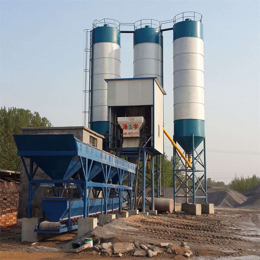 HZS75 stationary type modular concrete batching plant