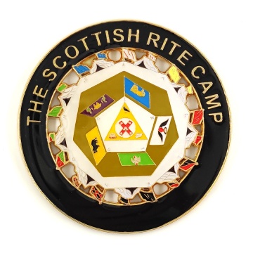 Scottish Rite Camp Emblem Gift: Metal Craft Masonic 3" Round Car Emblem