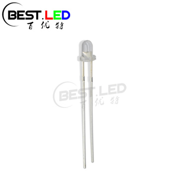 Lent transparent LED verd brillant de 3 mm