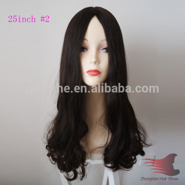 New Arrival 25inch #2 Mongolian Human Hair Wave Kosher Certification Human Hair Jewish Wig